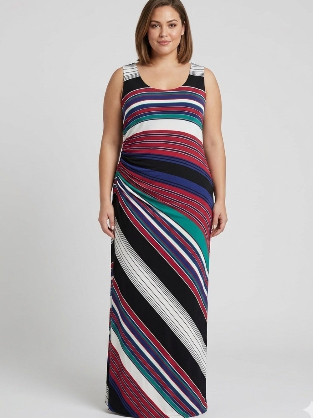 SPENCE Sleeveless Stretch Gathered Maxi Dress XXL